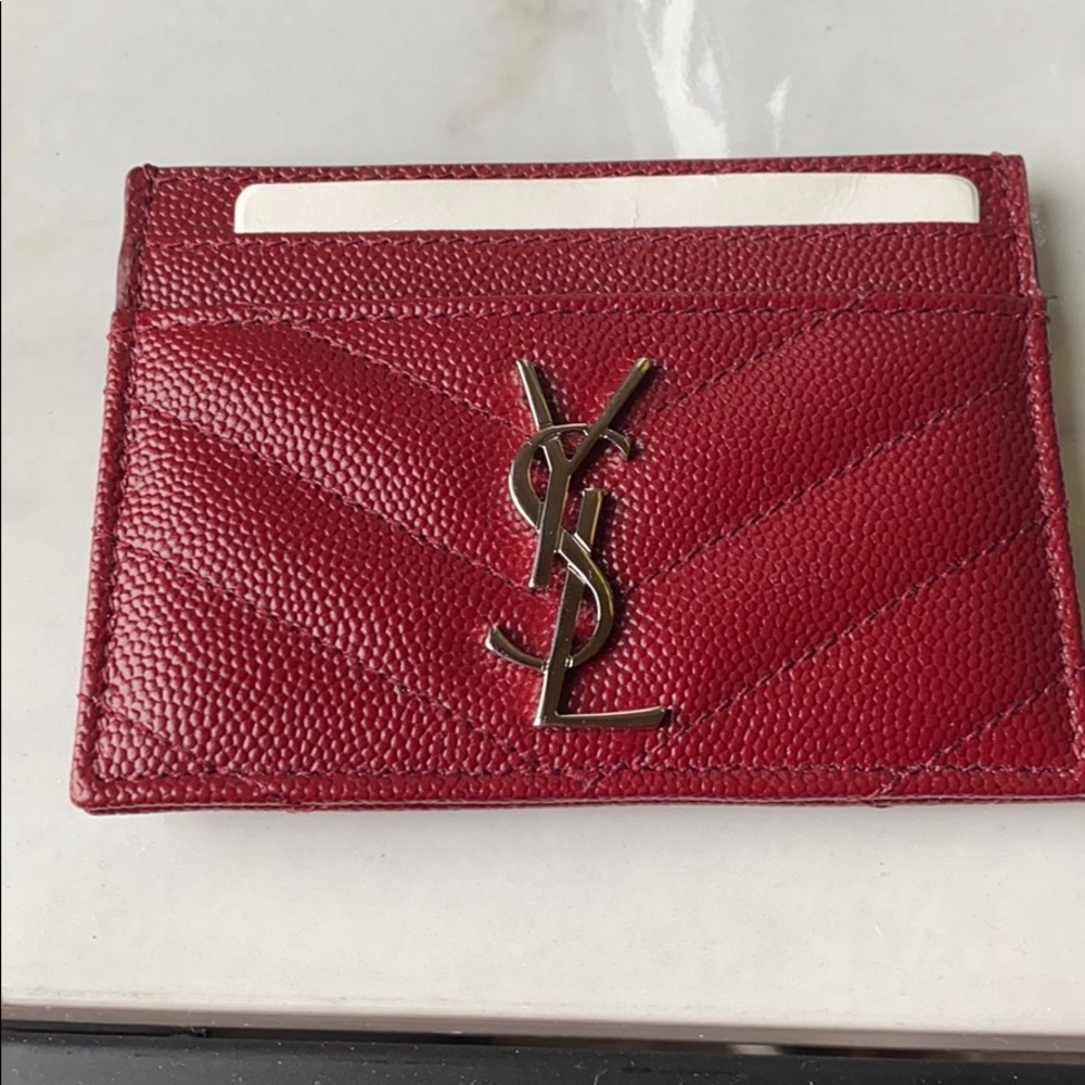 YSL Monogram Quilted Leather Credit Card Case